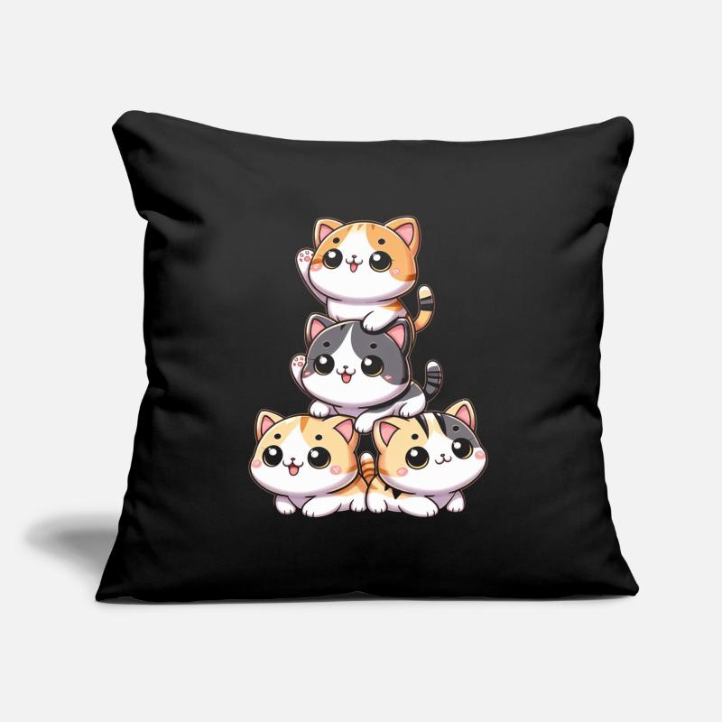 Stack of Kitty Cats Stack Kawaii Meowtain Anime Sofa pillow with filling 45cm x 45cm