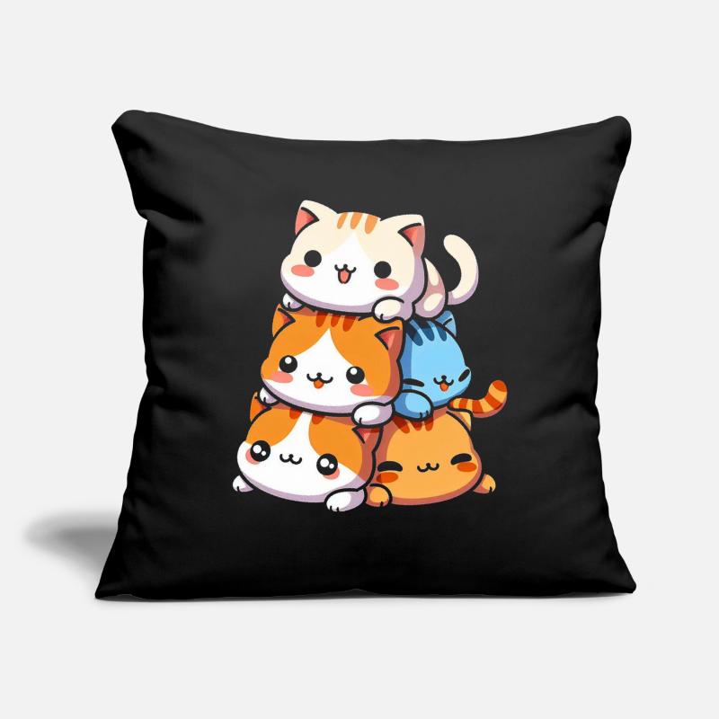 Stack of Kitty Cats Stack Kawaii Meowtain Anime Sofa pillow with filling 45cm x 45cm