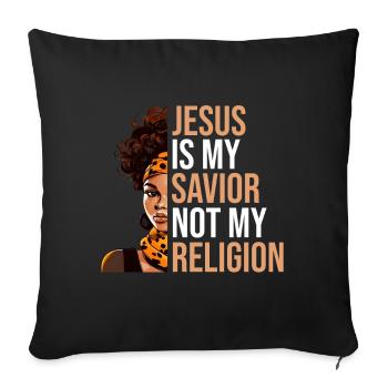 African American Christ Jesus Black Women - Sofa pillow with filling 45cm x 45cm - black - Front