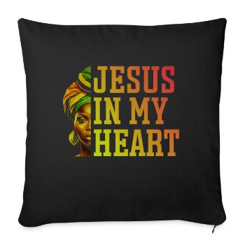 African American Christ Jesus Black Women - Sofa pillow with filling 45cm x 45cm - black - Front