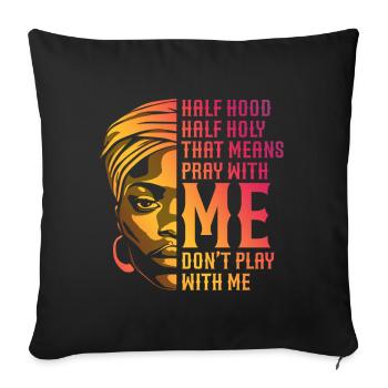 African American Christ Jesus Black Women - Sofa pillow with filling 45cm x 45cm - black - Front