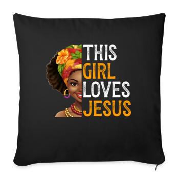 African American Christ Jesus Black Women - Sofa pillow with filling 45cm x 45cm - black - Front