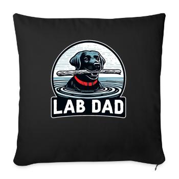 Labrador Retriever Dog LAB DAD Black Labrador - Sofa pillow with filling 45cm x 45cm - black - Front