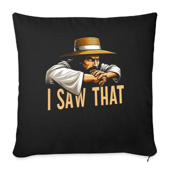 I Saw Jesus Meme Funny Christian - Sofa pillow with filling 45cm x 45cm - black - Front