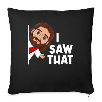J’ai vu Jésus Mème Drôle Chrétien - Coussin et housse de 45 x 45 cm - noir - Devant