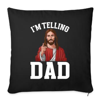 I Saw Jesus Meme Funny Christian - Sofa pillow with filling 45cm x 45cm - black - Front