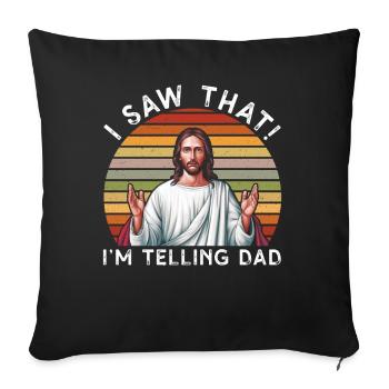 J’ai vu Jésus Mème Drôle Chrétien - Coussin et housse de 45 x 45 cm - noir - Devant