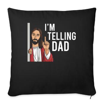 J’ai vu Jésus Mème Drôle Chrétien - Coussin et housse de 45 x 45 cm - noir - Devant