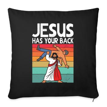 Kawaii Chibi Anime Girl Anime Merch Japanese - Sofa pillow with filling 45cm x 45cm - black - Front