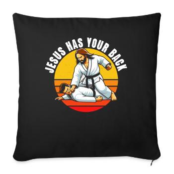 Kawaii Chibi Anime Girl Anime Merch Japanese - Sofa pillow with filling 45cm x 45cm - black - Front