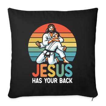 Kawaii Chibi Anime Girl Anime Merch Japanese - Sofa pillow with filling 45cm x 45cm - black - Front