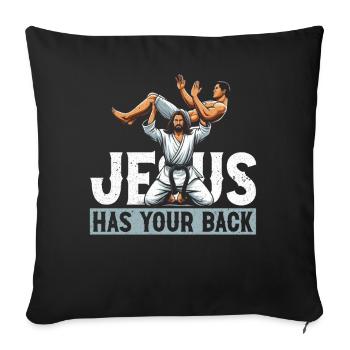 Kawaii Chibi Anime Girl Anime Merch Japanese - Sofa pillow with filling 45cm x 45cm - black - Front