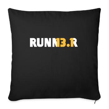 Semi-marathon 13, coureur de marathon de 1 mile - Coussin et housse de 45 x 45 cm - noir - Devant