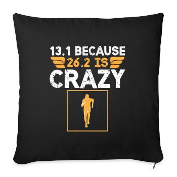 Semi-marathon 13, coureur de marathon de 1 mile - Coussin et housse de 45 x 45 cm - noir - Devant