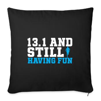 Semi-marathon 13, coureur de marathon de 1 mile - Coussin et housse de 45 x 45 cm - noir - Devant