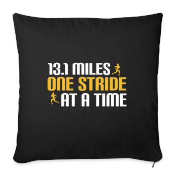 Semi-marathon 13, coureur de marathon de 1 mile - Coussin et housse de 45 x 45 cm - noir - Devant