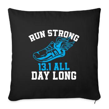 Half Marathon 13, 1 Mile Marathon Runner - Sofa pillow with filling 45cm x 45cm - black - Front