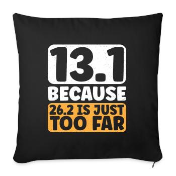 Semi-marathon 13, coureur de marathon de 1 mile - Coussin et housse de 45 x 45 cm - noir - Devant