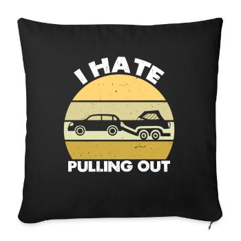 Funny boat boat captain pulling out - Sofa pillow with filling 45cm x 45cm - black - Front