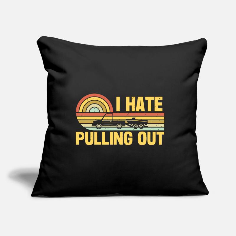 Funny boat boat captain pulling out Sofa pillow with filling 45cm x 45cm