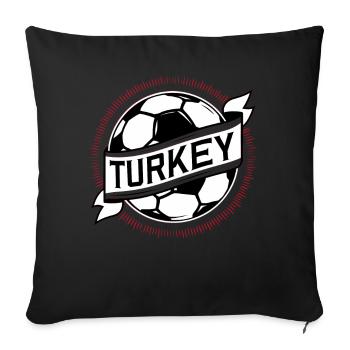 Turquie Cadeau Turquie Football Europe Turquie - Coussin et housse de 45 x 45 cm - noir - Devant