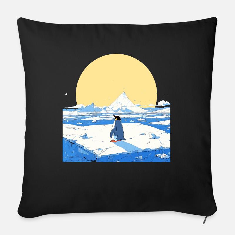 Pinguin Eisige Landschaft Pinguin Niedlich - Sofakissen mit Füllung 45 x 45 cm - Schwarz