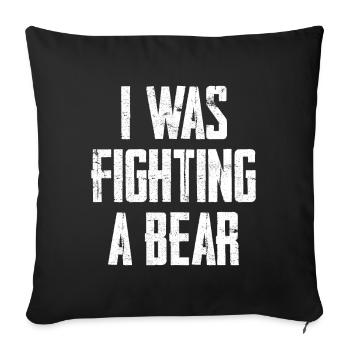 Je combattais un ours - Coussin et housse de 45 x 45 cm - noir - Devant