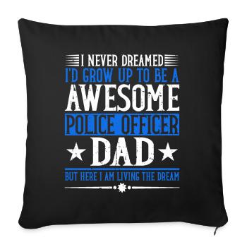 Police Officer Blue Line Law Enforcement - Sofa pillow with filling 45cm x 45cm - black - Front