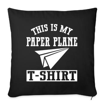 Paper Airplane Origami Paper Airplane Master - Sofa pillow with filling 45cm x 45cm - black - Front