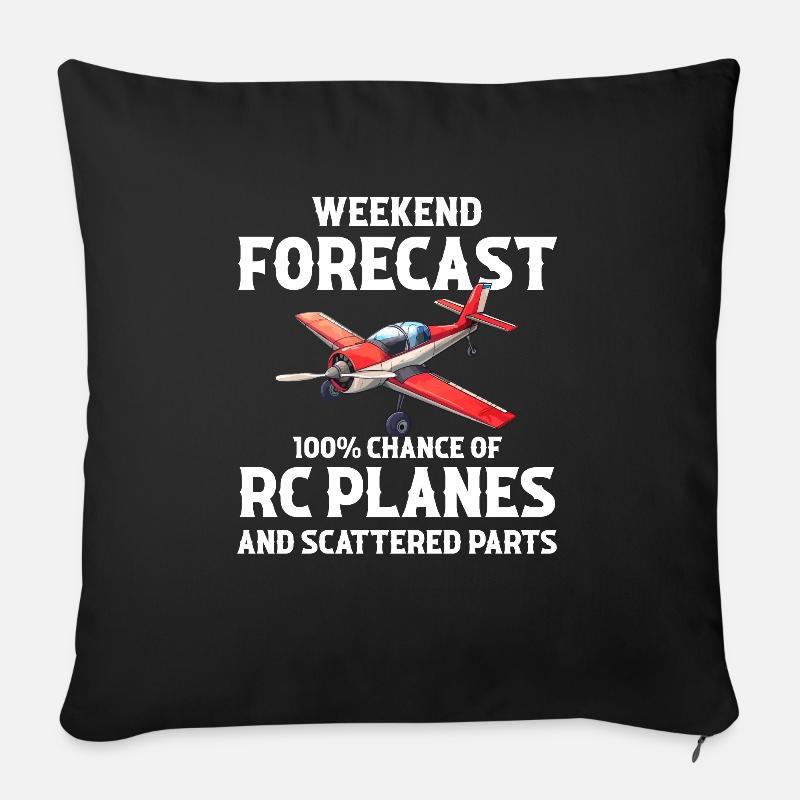Still Playing With Airplanes RC Plane - Sofakissen mit Füllung 45 x 45 cm - Schwarz