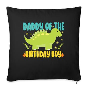 Dad Dinosaur Family Matching Birthday Party - Sofa pillow with filling 45cm x 45cm - black - Front