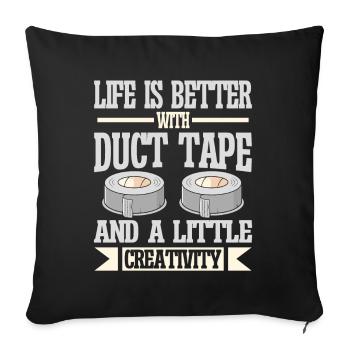 Duct Tape Engineer Humorous Men's Duct Tape - Sofa pillow with filling 45cm x 45cm - black - Front