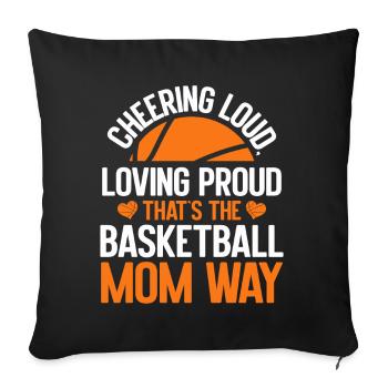 Maman de basket-ball Maman de basket-ball - Coussin et housse de 45 x 45 cm - noir - Devant