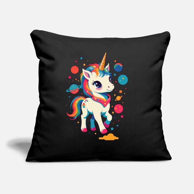 Lustige Einhörner Süßes Einhorn Mädchen Sofakissen mit Füllung 45 x 45 cm