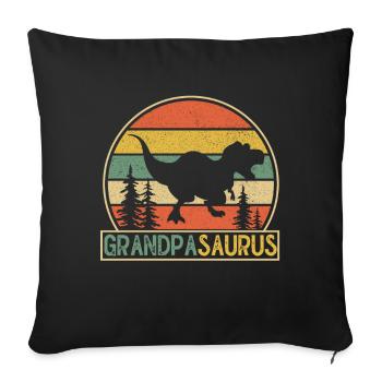 Opasaurus T Rex Dinosaur Grandpa Saurus - Sofa pillow with filling 45cm x 45cm - black - Front