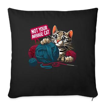 Ocelot Wild Cat Exotic Pets Jungle Big Cat - Sofa pillow with filling 45cm x 45cm - black - Front