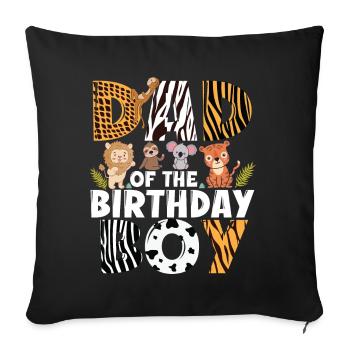Papa Of The Wild One Birthday Zoo Theme Safari - Sofa pillow with filling 45cm x 45cm - black - Front