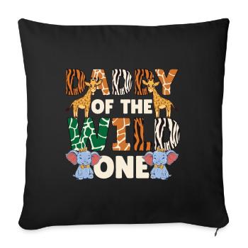 Papa Of The Wild One Birthday Zoo Theme Safari - Sofa pillow with filling 45cm x 45cm - black - Front