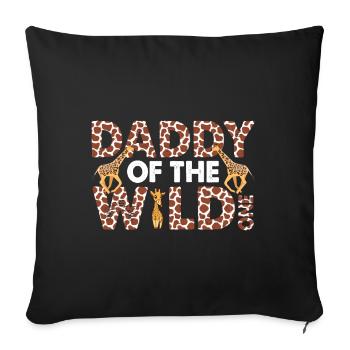 Papa Of The Wild One Birthday Zoo Theme Safari - Sofa pillow with filling 45cm x 45cm - black - Front