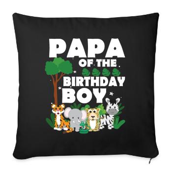 Papa Of The Wild One Birthday Zoo Theme Safari - Sofa pillow with filling 45cm x 45cm - black - Front