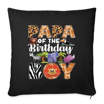Papa Of The Wild One Birthday Zoo Theme Safari - Sofa pillow with filling 45cm x 45cm - black - Front