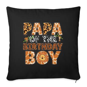 Papa Of The Wild One Birthday Zoo Theme Safari - Sofa pillow with filling 45cm x 45cm - black - Front