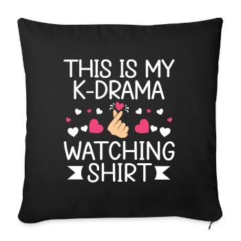 Korean Drama Merch K-Drama Lover Fan - Sofa pillow with filling 45cm x 45cm - black - Front
