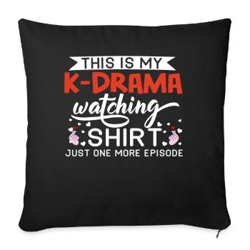 Korean Drama Merch K-Drama Lover Fan - Sofa pillow with filling 45cm x 45cm - black - Front