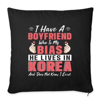 Korean Drama Merch K-Drama Lover Fan - Sofa pillow with filling 45cm x 45cm - black - Front