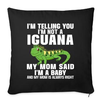 Herpétologiste amateur de reptiles iguanien - Coussin et housse de 45 x 45 cm - noir - Devant
