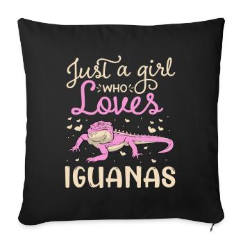 Herpétologiste amateur de reptiles iguanien - Coussin et housse de 45 x 45 cm - noir - Devant