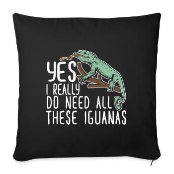 Herpétologiste amateur de reptiles iguanien - Coussin et housse de 45 x 45 cm - noir - Devant