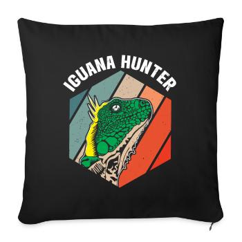 Herpétologiste amateur de reptiles iguanien - Coussin et housse de 45 x 45 cm - noir - Devant