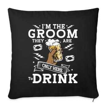 Enterrement de vie de garçon marié - Coussin et housse de 45 x 45 cm - noir - Devant